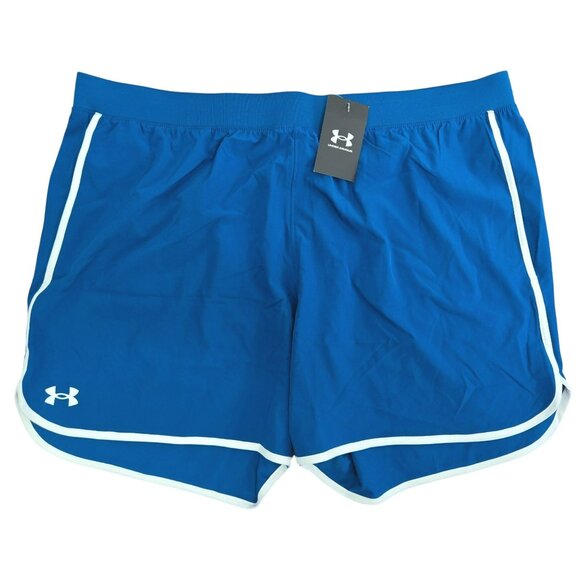 Under Armour Mens UA HIIT Woven 6" Gym Athletic Shorts 2XL Blue Polyester - Picture 1 of 8